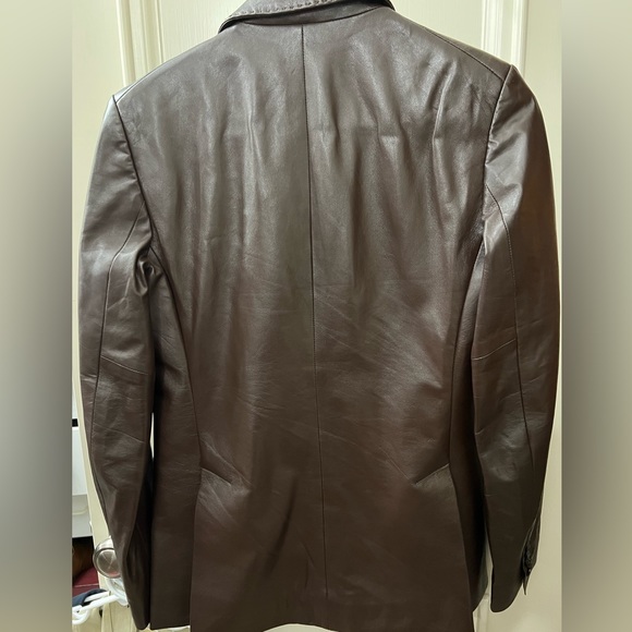 Ralph Lauren Single Breasted Lambskin Leather Blazer Jacket - Picture 8 of 15